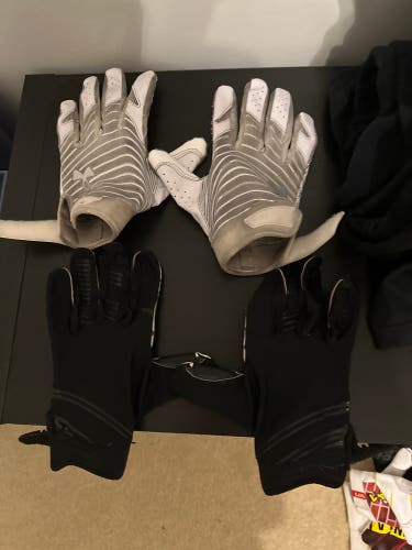 Used football gloves