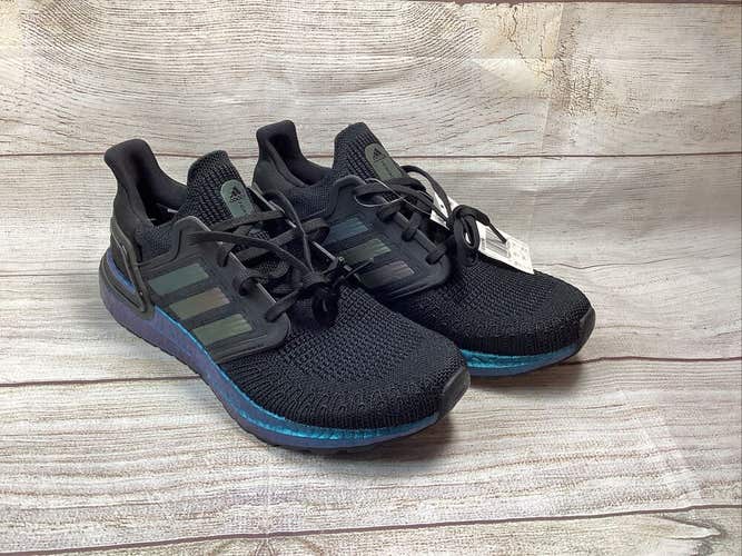 Mens Size 7 | Adidas UltraBoost 20 Iridescent Running Shoes G55839 Black Cyan