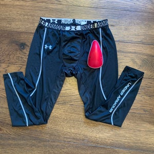 Black New Men's Under Armour Compression with cup size senior S, M, L, XL