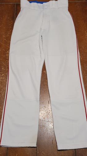 Mizuno White Used Men's Adult Small Game Pants Red Piping