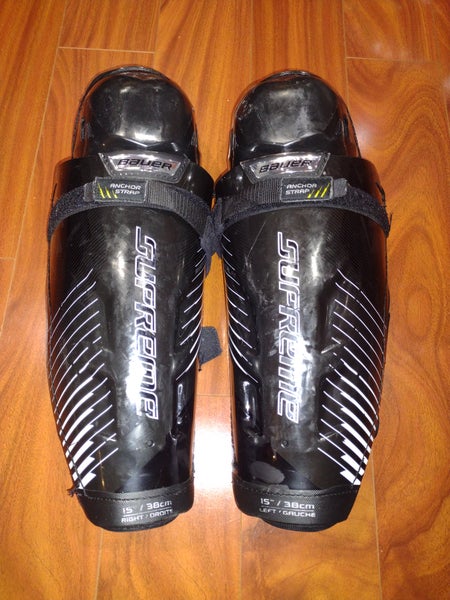 Used Senior Bauer Supreme S190 15" Shin Pads