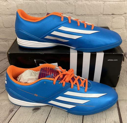 Adidas D67144 F10 IN Men's Indoor Soccer Shoes Solar Blue White Orange US 12