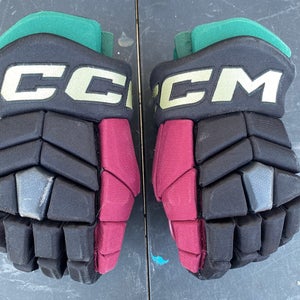 CCM HGTK Tacks Pro Stock Hockey Gloves 14" Black COYOTES 5809