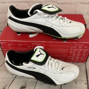 Puma 101910 01 King XL II I FG Women's Soccer Cleats White Black Green US 8.5