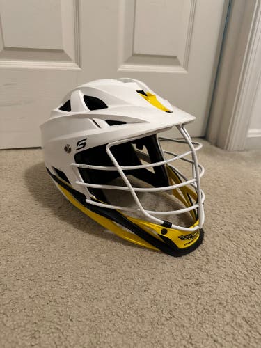 Used White And Yellow Cascade S Helmet