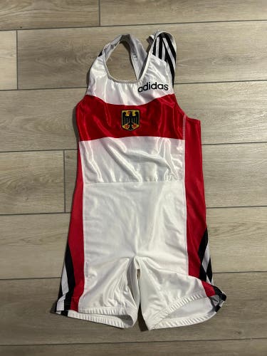 Used Adidas Team Germany wrestling Singlet Skinsuit Speedsuiy