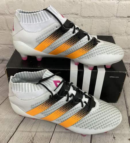 Adidas AQ3235 Ace 16.1 Primeknit FG/AG Women's Soccer Cleats White Orange US 8