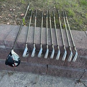 Used Men's TaylorMade Right Handed Stiff Flex Steel Shaft M6 Iron Set