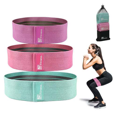 Xprt Fitness Hip Bands Set Grn Pk Pur