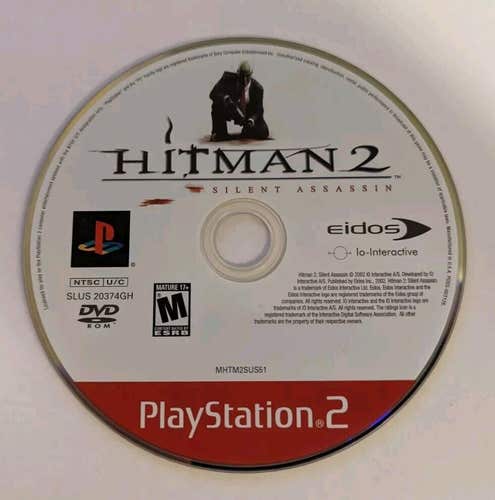 Hitman 2: Silent Assassin Greatest Hits (Sony PlayStation 2, 2003)Disc Only