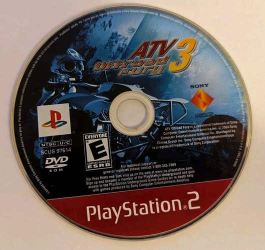 ATV Offroad Fury 3 | Sony PlayStation 2 (PS2), 2004 | DISC ONLY - Video Game