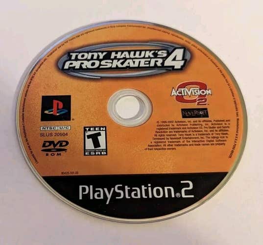Tony Hawk's Pro Skater 4 (PlayStation 2 PS2) DISC ONLY Skateboarding Activision