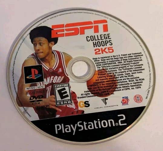 ESPN College Hoops 2K5 (Sony PlayStation 2, 2004) PS2 Disk Only NCAA Basketball