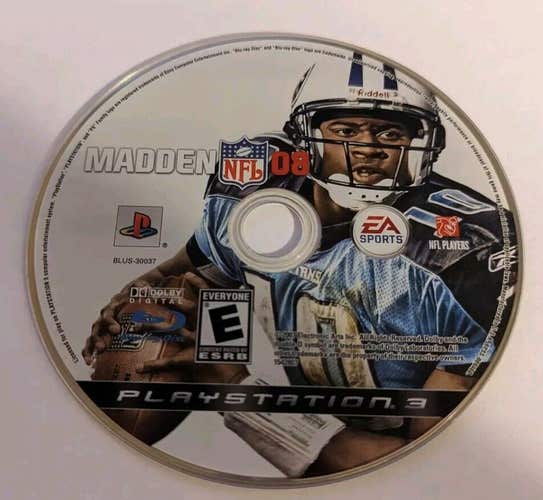 Madden NFL 08 (Sony PlayStation 3, 2007, PS3) DISC ONLY - Football - Video Game