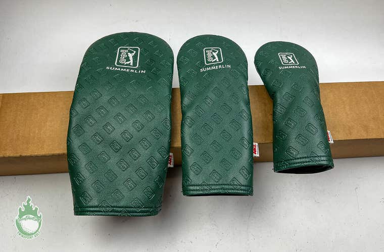 Gently Used AM&E TPC Summerlin Driver, Wood, Utility Cover Green Headcover Set
