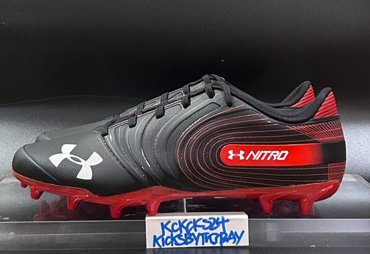 Under Armour Nitro Low MC Football Cleats Black Red Size 12 Mens 3021067-001