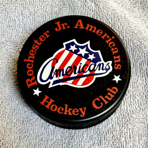 Vintage Rochester Americans Jr. Hockey Logo Puck (Made in Czechoslovakia)