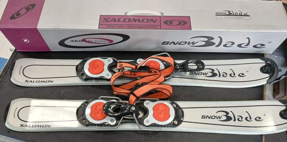 Salomon SnowBlades 81 cm with adjustable bindings trick skis Snow Blades box