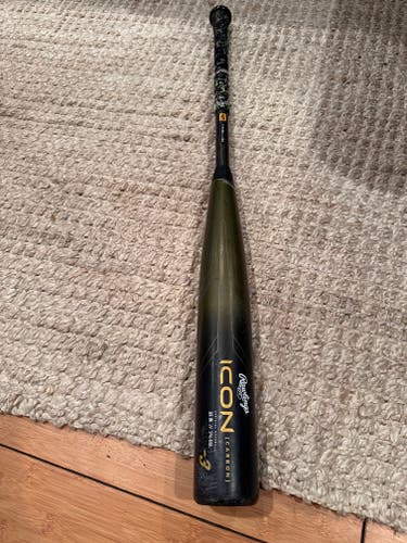Used 2023 Rawlings ICON BBCOR Certified Bat (-3) Composite 30 oz 33"