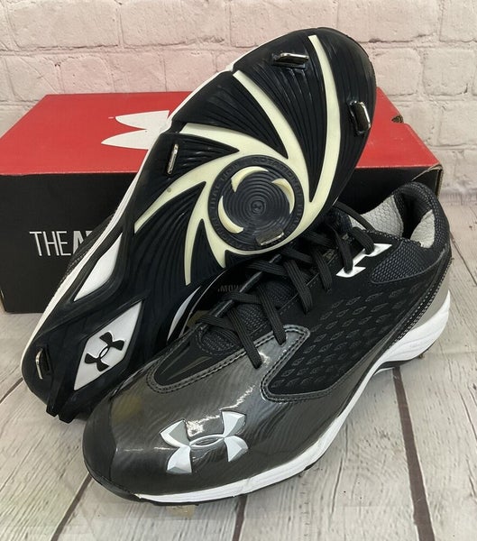 Under Armour Natural II Low Men's Metal Baseball Cleats Black White US Size 9