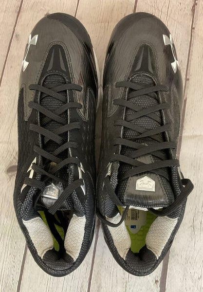 Under Armour Natural II Low Men's Metal Baseball Cleats Black White US Size 9