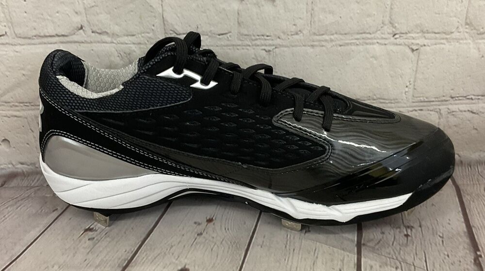 Under Armour Natural II Low Men's Metal Baseball Cleats Black White US Size 9