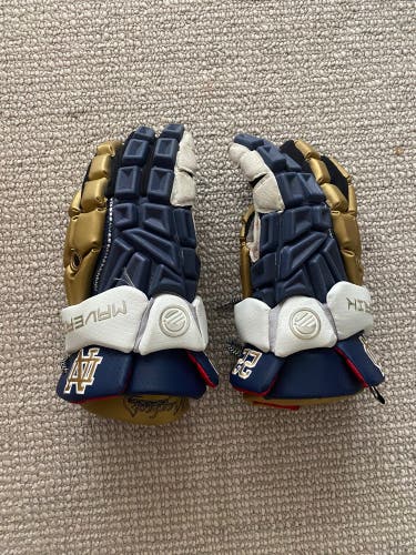Retro Game-Worn Notre Dame Maverik Gloves