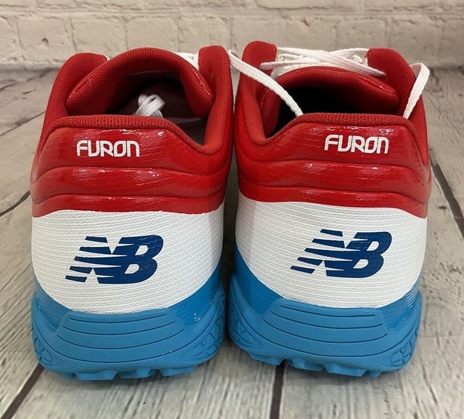 New Balance MSFUDTWA Furon II DIS TF Men's Soccer Cleats White Red Blue US 12
