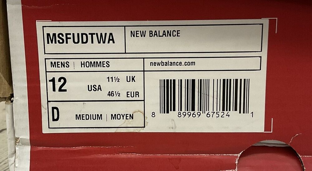New Balance MSFUDTWA Furon II DIS TF Men's Soccer Cleats White Red Blue US 12