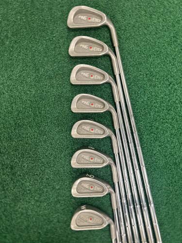 Ping Eye 2+ Red Dot Iron Set 3-PW Men's Right Hand KT Steel Shafts VERY CLEAN!