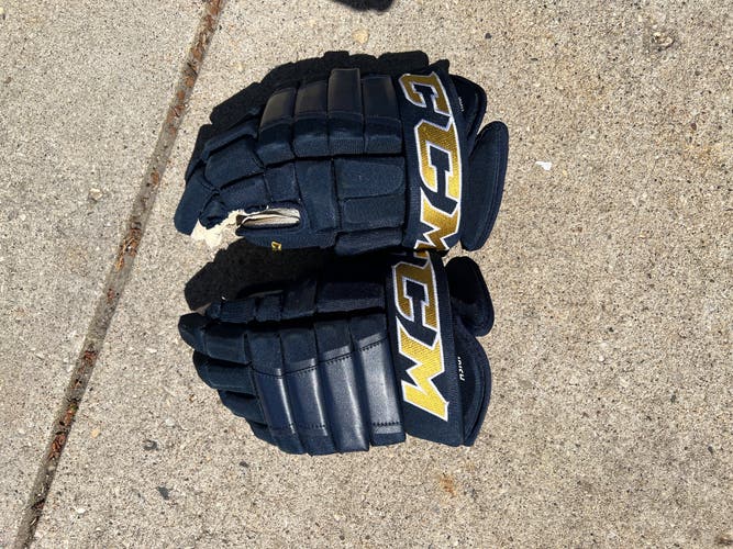 CCM Pro Stock Fighting Irish Navy Gloves