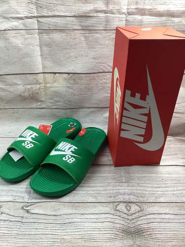 Nike Men SB Victori One Slide Lucky Money Green White Size 10 Sandal DR2018-300