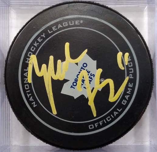 ZACK HYMAN Autographed Toronto Maple Leafs Official NHL Hockey GAME PUCK Signed