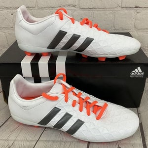 Adidas B24416 Ace 15.4 FxG Women's Soccer Cleats White Silver Orange US 5