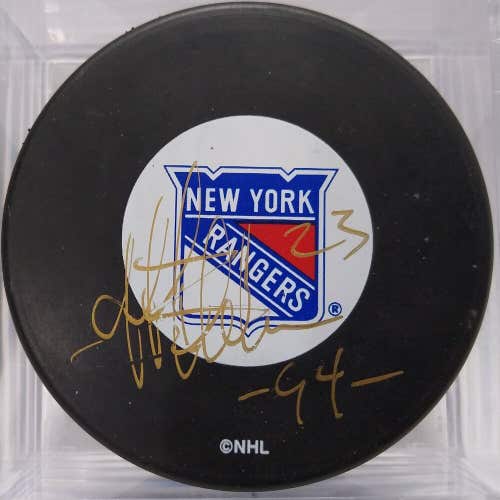 JEFF BEUKEBOOM Autographed New York Rangers NHL Hockey Puck Signed