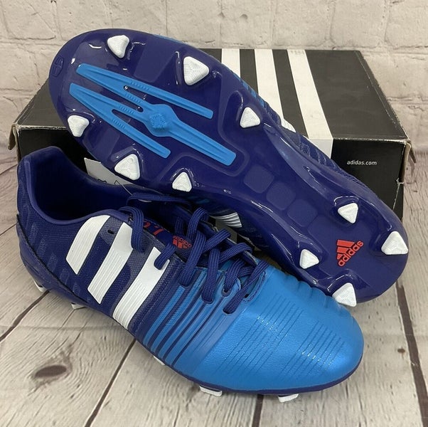 Adidas Nitrocharge 1.0 FG J Youth Soccer Cleats Purple White Blue US Size 5.5