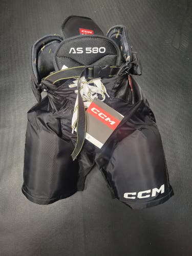 New Black Senior Small CCM Tacks AS 580 Hockey Pants