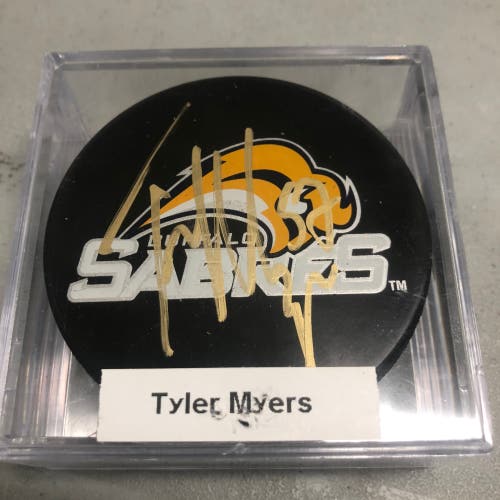 Tyler Myers autographed puck (Sabres)