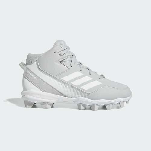 New Adidas Icon 7 Mid Md Cleats Team Light Grey Cloud White Cloud White Size Youth 13