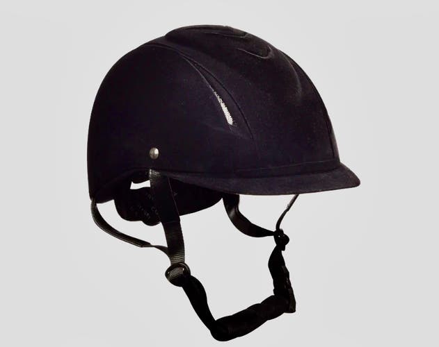 Ovation Competitor Equestrian Riding Schooler Helmet - NEW -Black Velvet New Coolmax YKK