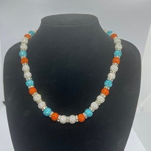 Pro athlete type rhinestone elastic necklace