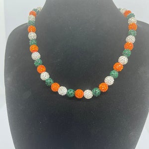 Pro athlete type rhinestone elastic necklace