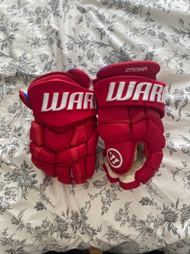 Pro Stock Detroit Red Wings  Warrior Covert  Easton short cuff Gloves