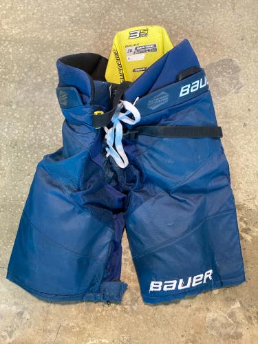 Blue Used Junior Large Bauer Supreme 3S Pro Hockey Pants