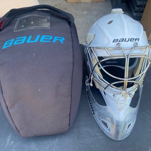 B01 White Used Senior Bauer Profile 950 Goalie Mask