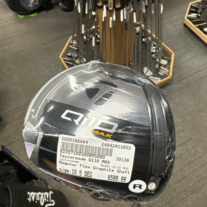 New Men's TaylorMade Right Handed Regular Flex 10.5 Loft Qi10 Max Driver