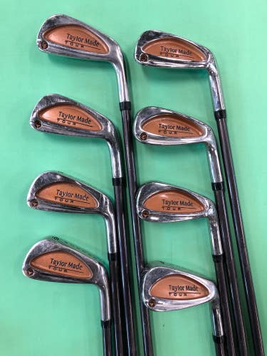 Used TaylorMade Tour Burner Right-Handed Golf Iron Set with Bubble Shafts (Number of Clubs: 8)
