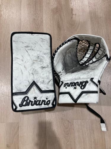 White Used Intermediate Brian's Alite Goalie Gloves & Blockers Full Right