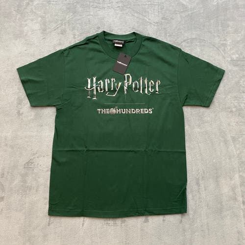 HARRY POTTER x The Hundreds T Shirt Men Large Forest Green 2-Sided MOVIE TITLE