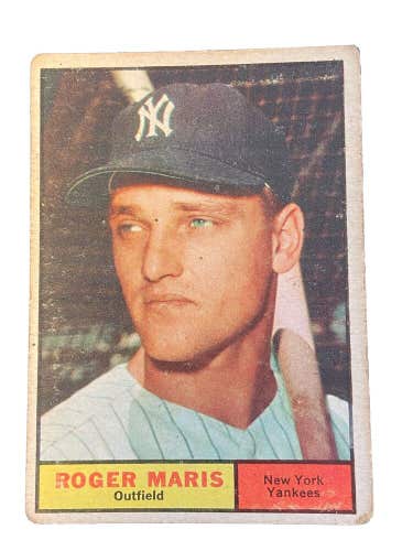 1961 Topps #2 Roger Maris NY Yankees Vintage Baseball Card See Pics Corners Worn